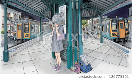 在月台上行走 126775501