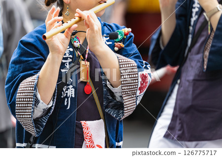 Sendai Aoba Festival, Sparrow Dance, Musical Instrument Festival, Flute Sendai Aoba Festival, Sparrow Dance, Musical Instrument Festival, Flute 126775717