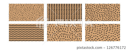 Hand drawn Small Dash Pattern. Brush drawn blobs and spots. Set of Naive seamless pattern on beige background. Simple Vector Illustration Hand drawn Small Dash Pattern. Brush drawn blobs and spots. Set of Naive seamless pattern on beige background. Simple Vector Illustration 126776172