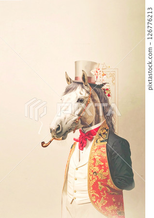 身穿燕尾服的馬的插圖,生成式人工智慧,人工智慧圖像 身穿燕尾服的馬的插圖,生成式人工智慧,人工智慧圖像 126776213