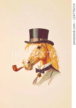 身穿燕尾服的馬的插圖,生成式人工智慧,人工智慧圖像 身穿燕尾服的馬的插圖,生成式人工智慧,人工智慧圖像 126776214