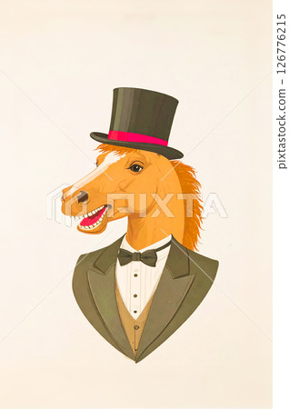 身穿燕尾服的馬的插圖,生成式人工智慧,人工智慧圖像 身穿燕尾服的馬的插圖,生成式人工智慧,人工智慧圖像 126776215