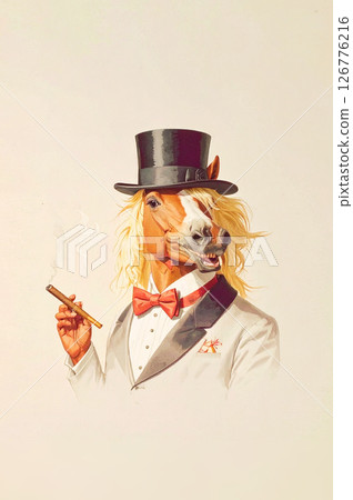 身穿燕尾服的馬的插圖,生成式人工智慧,人工智慧圖像 身穿燕尾服的馬的插圖,生成式人工智慧,人工智慧圖像 126776216