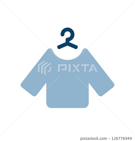 掛在衣架上的長袖襯衫的圖示插圖 126776949