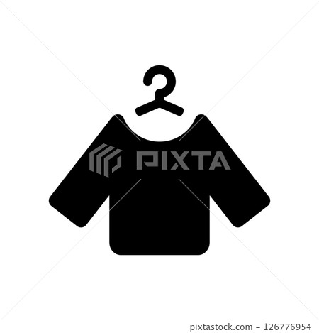 掛在衣架上的長袖襯衫的圖示插圖 掛在衣架上的長袖襯衫的圖示插圖 126776954