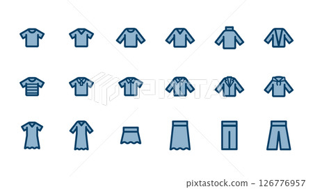 Various clothing icon illustration set 126776957