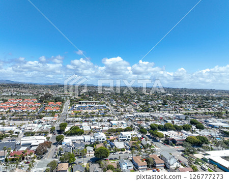 Aerial view of Encinitas town in San Diego, South California 126777273