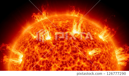 Burning Sun: Massive Flares and Vigorous Surface Activity Burning Sun: Massive Flares and Vigorous Surface Activity 126777290