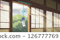 Wind chimes hanging by the window 126777769