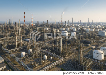 Aerial view of Japan's vast industrial plants 126777868