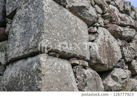 March 27 2025 View of a Stone Wall Constructed with Irregular Rough Rocks, Japan March 27 2025 View of a Stone Wall Constructed with Irregular Rough Rocks, Japan 126777923