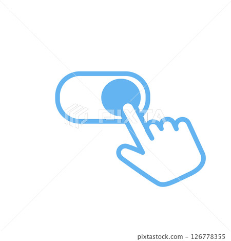 Simple switch button. Finger. Selection. Icon. Touch. Simple switch button. Finger. Selection. Icon. Touch. 126778355