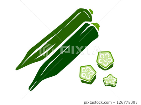 復古手繪蔬菜插畫秋葵 復古手繪蔬菜插畫秋葵 126778395