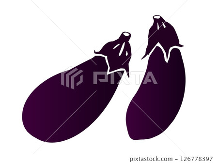 Retro hand drawn vegetable illustration, eggplant 126778397