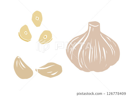 復古手繪蔬菜插圖,大蒜 復古手繪蔬菜插圖,大蒜 126778409