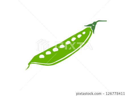 復古手繪蔬菜插圖，青豆 126778411