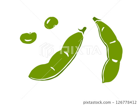 復古手繪蔬菜插圖，毛豆 126778412