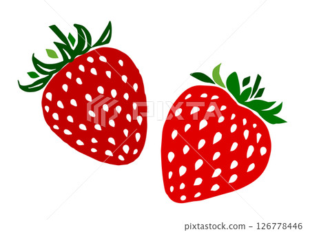 復古手繪草莓插畫 126778446