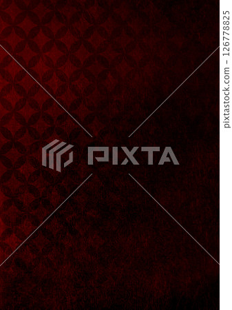 Dark Japanese pattern background with Shippo pattern (background material) Dark red 126778825
