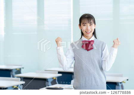 High school girls studying at school. Photo courtesy of Denpa Gakuen Tokyo Electronics College. 126778886