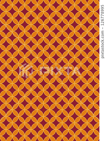 Shippo Japanese pattern background (background material) Orange, yellow and adzuki bean color 126778995