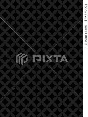 Dark Japanese pattern background with Shippo pattern (background material) Black and gray 126779003