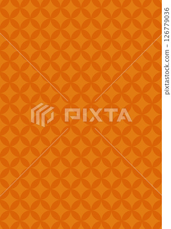 Orange Japanese pattern background with cloisonne pattern (background material) Orange 126779036