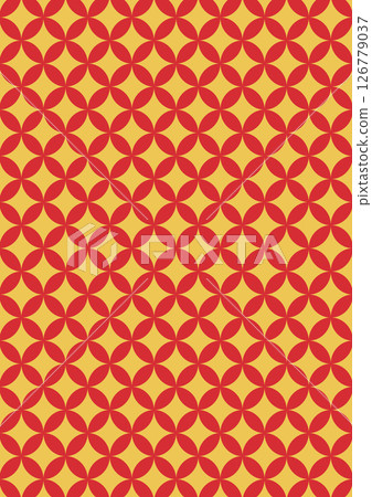 Shippo Japanese pattern background (background material) red and yellow 126779037