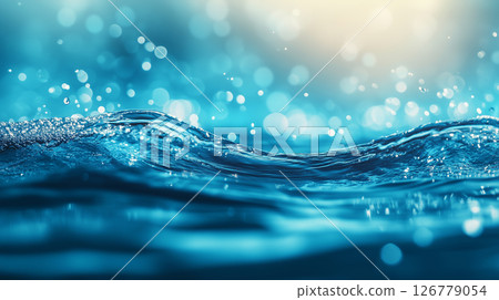 Texture of blue sparkling water surface and waves | Refreshing water background image Texture of blue sparkling water surface and waves | Refreshing water background image 126779054