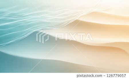 Abstract background with the image of a sandy beach and the sea | Gentle gradation and smooth curves 126779057