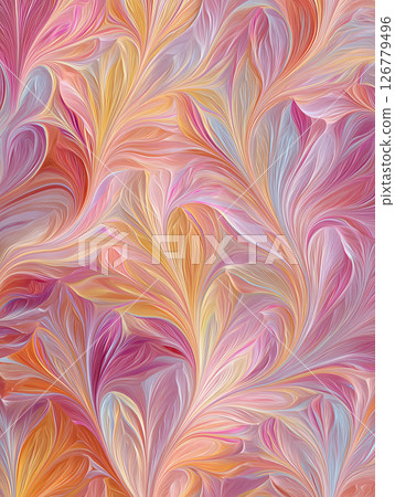 華麗精緻的花卉摘要背景 |粉紅色和金色的柔和漸變 126779496