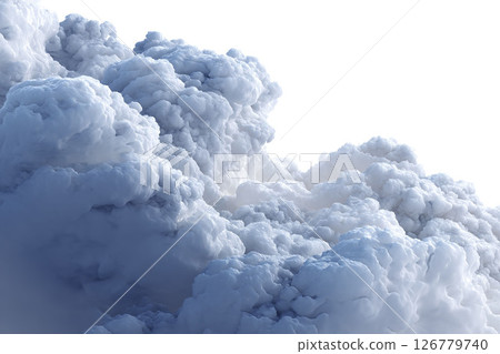 A cumulus cloud on a white background. AI-generated item 126779740