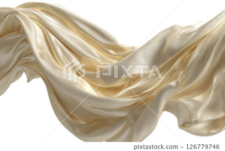 The background is beige satin drapery. AI-generated item 126779746