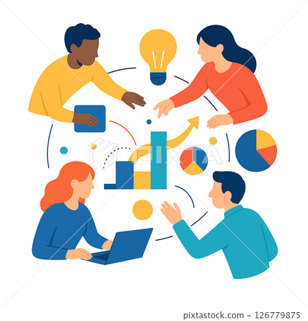 象徵團隊合作的插圖 象徵團隊合作的插圖 126779875