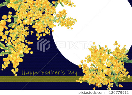Father's Day message card with mimosa flowers Father's Day message card with mimosa flowers 126779911