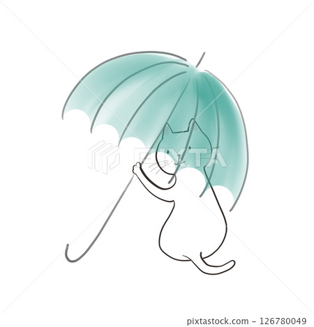 The cat who brought me an umbrella - Blue bamboo umbrella 4 The cat who brought me an umbrella - Blue bamboo umbrella 4 126780049