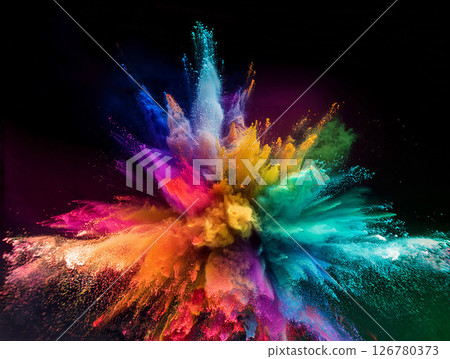 彩色顏料飛濺背景 彩色顏料飛濺背景 126780373