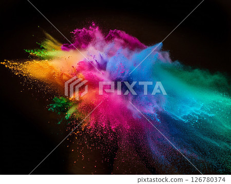 彩色顏料飛濺背景 彩色顏料飛濺背景 126780374
