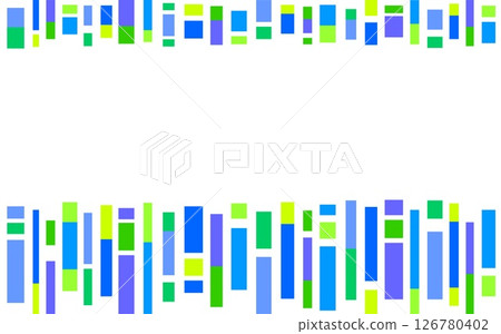 Frame geometric pattern square white background blue green 126780402