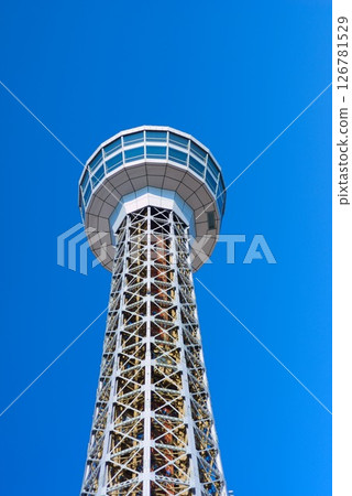 Yokohama Marine Tower and the clear blue sky 126781529