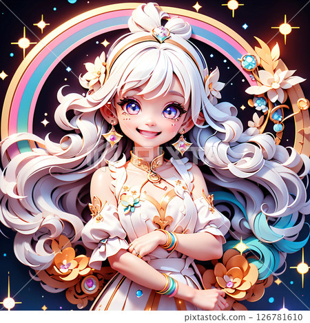 紙藝風格的華麗三維女性形象,1:1 尺寸,包括圖標 紙藝風格的華麗三維女性形象,1:1 尺寸,包括圖標 126781610