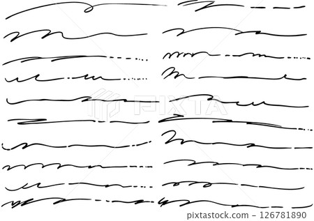 簡單的手繪字母底線設定向量 簡單的手繪字母底線設定向量 126781890