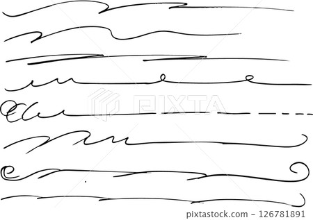 Simple hand-drawn lettering underline set vector Simple hand-drawn lettering underline set vector 126781891