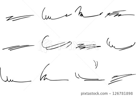 Simple hand-drawn lettering underline set vector Simple hand-drawn lettering underline set vector 126781898