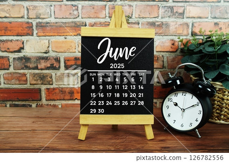 June 2025 annual monthly desk calendar for planning and management 126782556