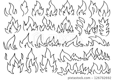 簡單的火焰線繪製插圖向量 126782692