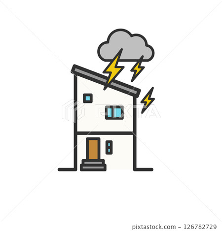 雷擊損壞房屋圖 126782729