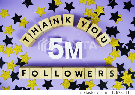 Thank You 5000000, 5M Followers congratulation and celebration social media subscribers and followers 126783113