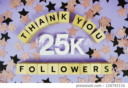 Thank You 25000, 25K Followers congratulation and celebration social media subscribers and followers 126783116