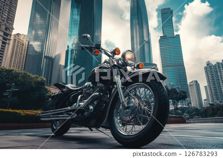 Motorcycle in the city 126783293